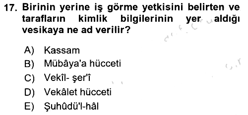 Osmanlı Türkçesi Metinleri 2 2021-2022 Yaz Okulu Sınavı - 17. soru