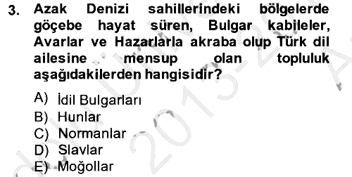 Rusya Tarihi 2013-2014 Ara Sınav - 3. soru