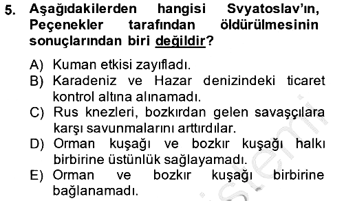 Rusya Tarihi 2013-2014 Ara Sınav - 5. soru