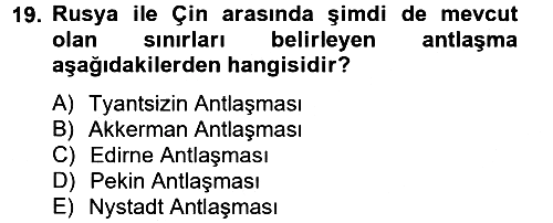 Rusya Tarihi 2013-2014 Ara Sınav - 19. soru