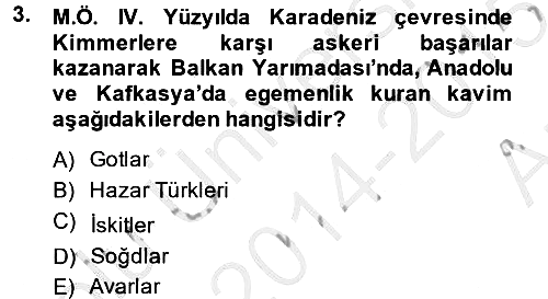 Rusya Tarihi 2014-2015 Ara Sınav - 3. soru