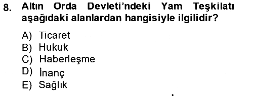 Rusya Tarihi 2014-2015 Ara Sınav - 8. soru