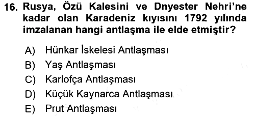 Rusya Tarihi 2015-2016 Ara Sınav - 16. soru