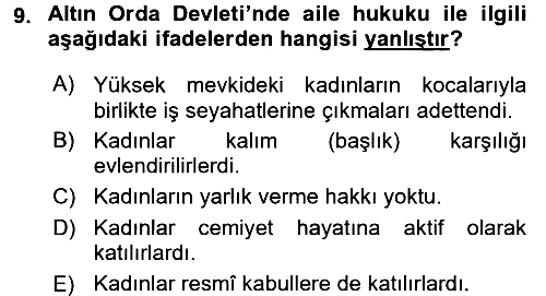 Rusya Tarihi 2016-2017 Ara Sınav - 9. soru