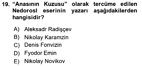 Rusya Tarihi 2018-2019 Ara Sınav - 19. soru