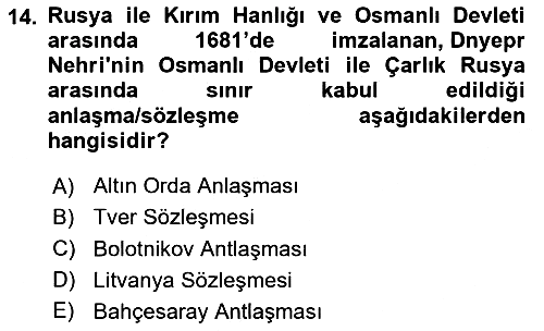 Rusya Tarihi 2024-2025 Ara Sınav - 14. soru