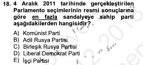 Rusya Tarihi 2012-2013 Dönem Sonu Sınavı - 18. soru