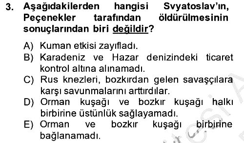 Rusya Tarihi 2013-2014 Dönem Sonu Sınavı - 3. soru