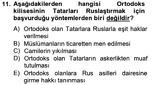 Rusya Tarihi 2013-2014 Dönem Sonu Sınavı - 11. soru