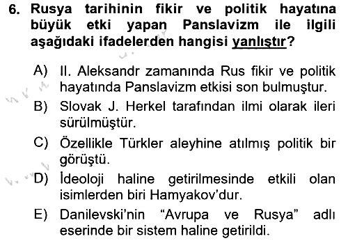 Rusya Tarihi 2015-2016 Dönem Sonu Sınavı - 6. soru