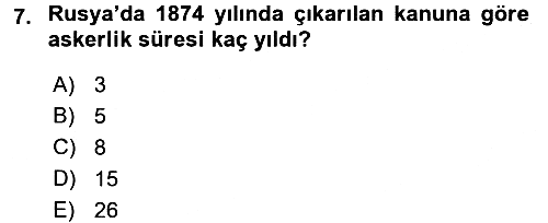 Rusya Tarihi 2015-2016 Dönem Sonu Sınavı - 7. soru