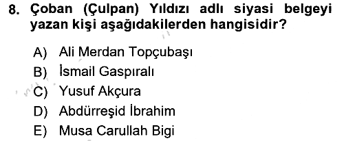 Rusya Tarihi 2016-2017 Dönem Sonu Sınavı - 8. soru