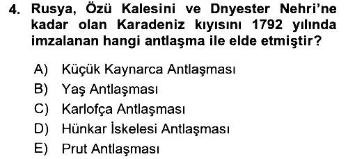 Rusya Tarihi 2017-2018 Dönem Sonu Sınavı - 4. soru