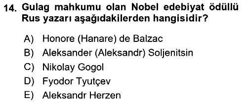 Rusya Tarihi 2023-2024 Dönem Sonu Sınavı - 14. soru