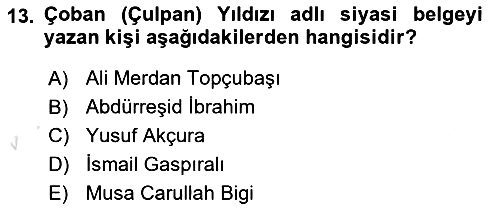 Rusya Tarihi 2021-2022 Yaz Okulu Sınavı - 13. soru