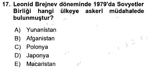 Rusya Tarihi 2021-2022 Yaz Okulu Sınavı - 17. soru
