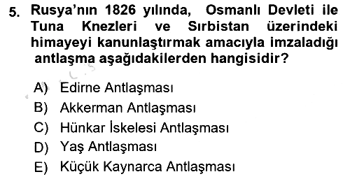 Rusya Tarihi 2023-2024 Yaz Okulu Sınavı - 5. soru