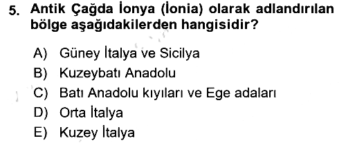 Sanat Tarihi 2018-2019 3 Ders Sınavı - 5. soru