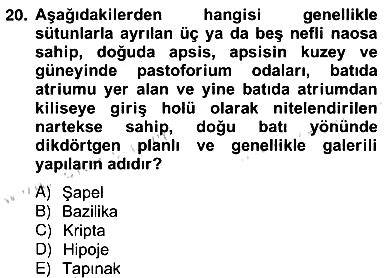 Sanat Tarihi 2013-2014 Ara Sınav - 20. soru