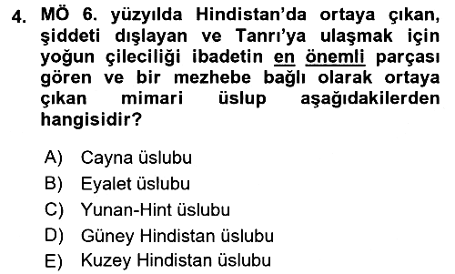 Sanat Tarihi 2017-2018 Ara Sınav - 4. soru