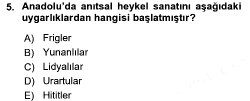 Sanat Tarihi 2017-2018 Ara Sınav - 5. soru