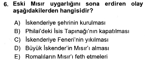 Sanat Tarihi 2017-2018 Ara Sınav - 6. soru