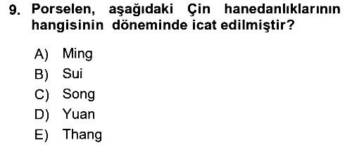Sanat Tarihi 2017-2018 Ara Sınav - 9. soru
