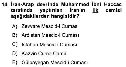 Sanat Tarihi 2023-2024 Ara Sınav - 14. soru