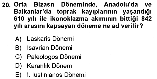 Sanat Tarihi 2024-2025 Ara Sınav - 20. soru
