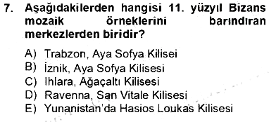 Sanat Tarihi 2012-2013 Dönem Sonu Sınavı - 7. soru