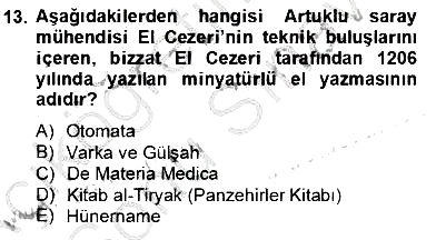 Sanat Tarihi 2012-2013 Dönem Sonu Sınavı - 13. soru