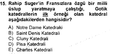 Sanat Tarihi 2012-2013 Dönem Sonu Sınavı - 15. soru