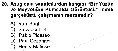 Sanat Tarihi 2012-2013 Dönem Sonu Sınavı - 20. soru