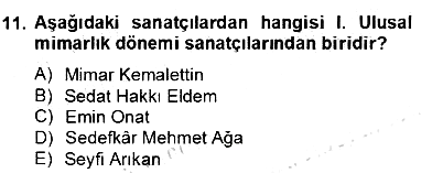 Sanat Tarihi 2013-2014 Dönem Sonu Sınavı - 11. soru