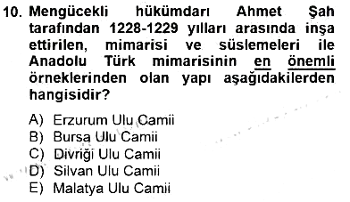 Sanat Tarihi 2014-2015 Dönem Sonu Sınavı - 10. soru