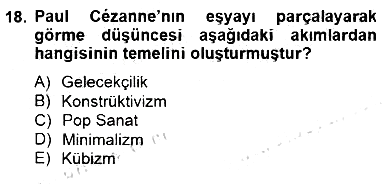 Sanat Tarihi 2014-2015 Dönem Sonu Sınavı - 18. soru