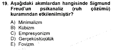Sanat Tarihi 2014-2015 Dönem Sonu Sınavı - 19. soru