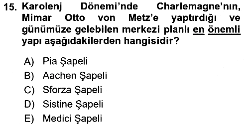 Sanat Tarihi 2017-2018 Dönem Sonu Sınavı - 15. soru