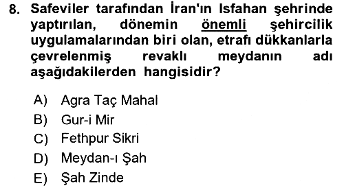 Sanat Tarihi 2018-2019 Dönem Sonu Sınavı - 8. soru