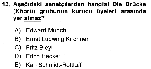 Sanat Tarihi 2024-2025 Dönem Sonu Sınavı - 13. soru