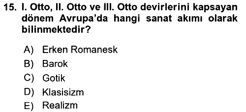 Sanat Tarihi 2020-2021 Yaz Okulu Sınavı - 15. soru
