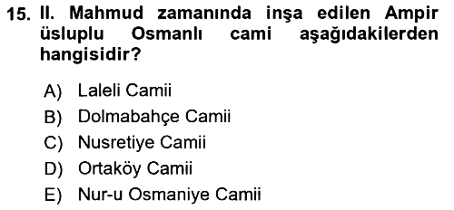 Sanat Tarihi 2021-2022 Yaz Okulu Sınavı - 15. soru