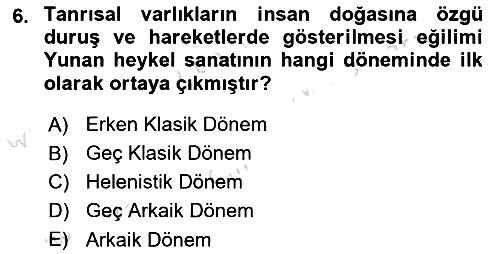 Sanat Tarihi 2025-2026 Dönem Sonu Sınavı - 6. soru