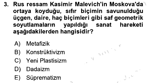 Sanat Tarihi 2024-2025 Yaz Okulu Sınavı - 3. soru