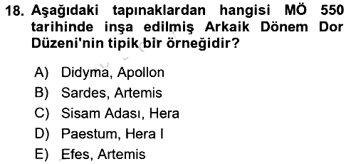 Sanat Tarihi 2024-2025 Yaz Okulu Sınavı - 18. soru