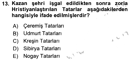 Sömürgecilik Tarihi (Avrupa-Amerika) 2016-2017 3 Ders Sınavı - 13. soru