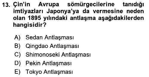 Sömürgecilik Tarihi (Avrupa-Amerika) 2017-2018 3 Ders Sınavı - 13. soru