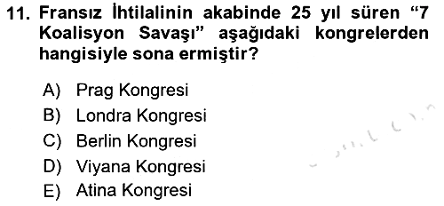 Sömürgecilik Tarihi (Avrupa-Amerika) 2018-2019 3 Ders Sınavı - 11. soru