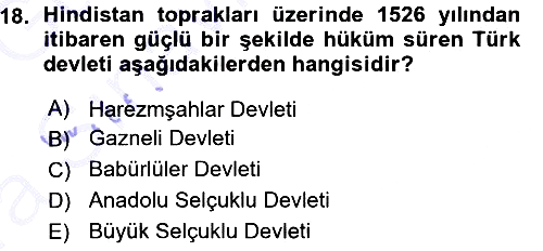 Sömürgecilik Tarihi (Avrupa-Amerika) 2015-2016 Ara Sınav - 18. soru