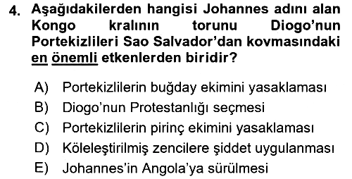 Sömürgecilik Tarihi (Avrupa-Amerika) 2016-2017 Ara Sınav - 4. soru